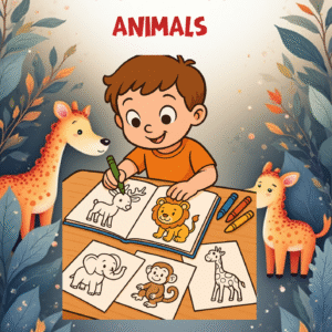 Cute Animals Coloring Book for Kids – 20 Printable Pages (PDF)