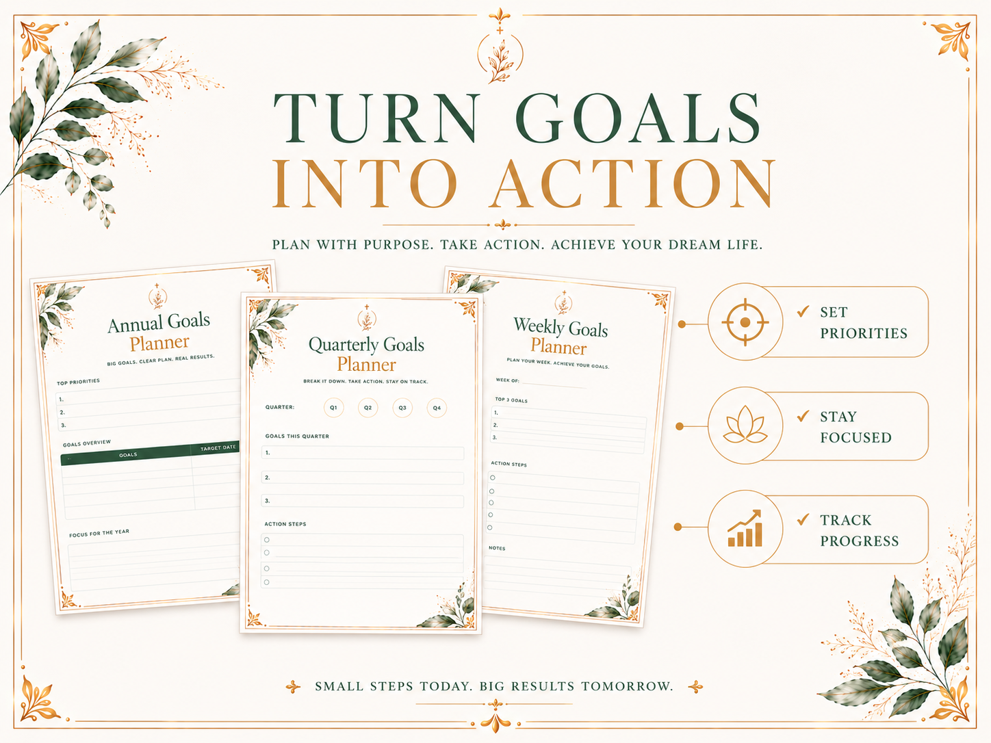 Life Vision Planner PDF | Goal Setting Workbook | Personal Growth Planner | Printable Vision Board & Habit Tracker | A4 Instant Download - الصورة 6