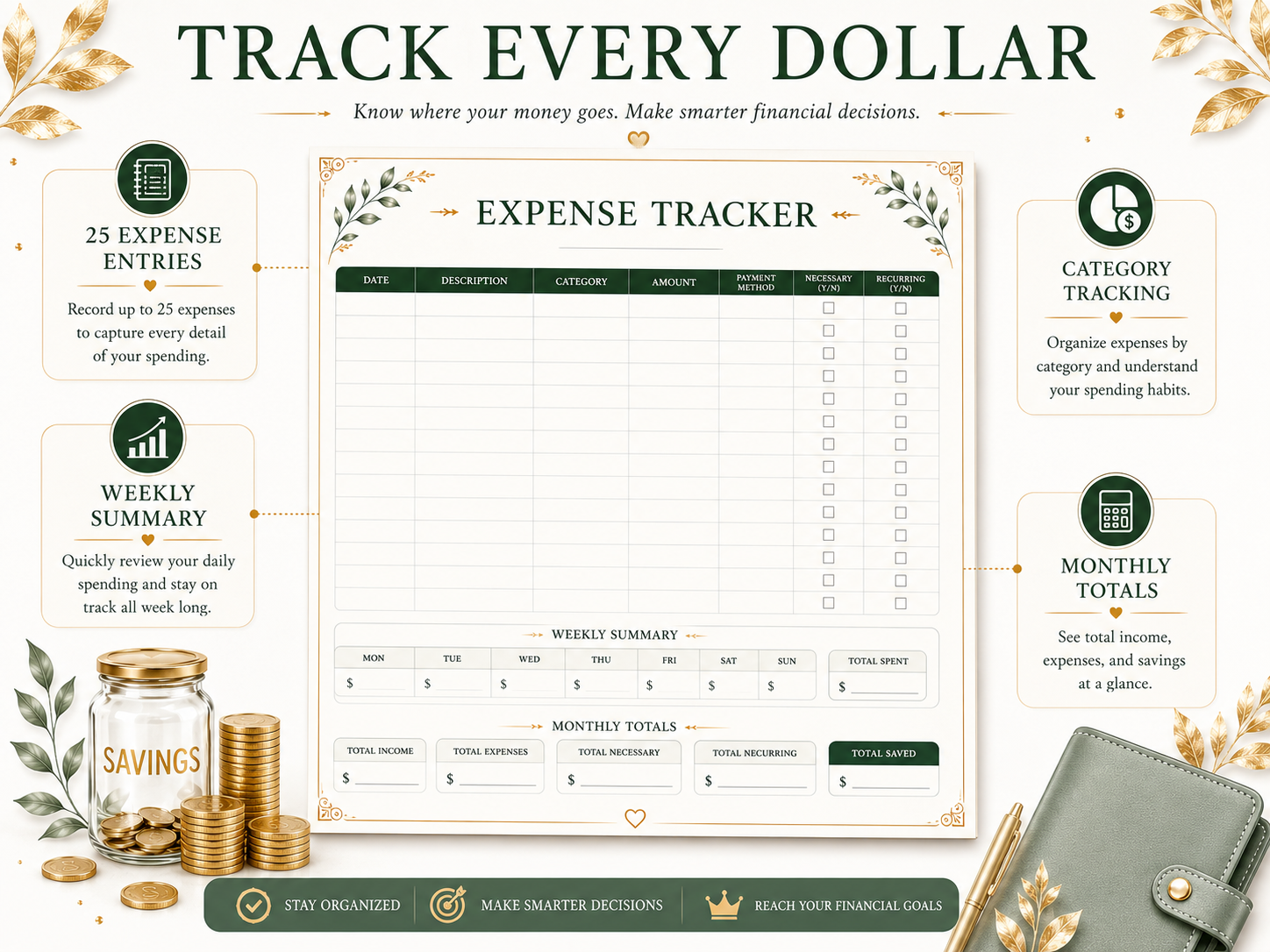 Budget Planner Bundle PDF | Budget Binder, Expense Tracker, Savings Tracker & Debt Tracker | A4 Printable - الصورة 4