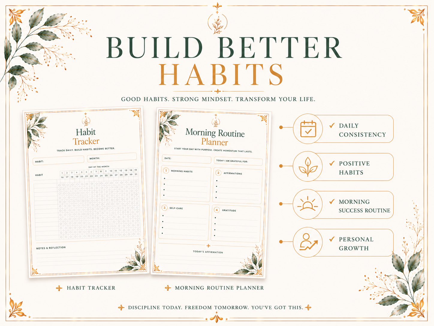Life Vision Planner PDF | Goal Setting Workbook | Personal Growth Planner | Printable Vision Board & Habit Tracker | A4 Instant Download - الصورة 8