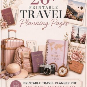 Travel Planner Bundle PDF | Travel Journal, Packing Checklist, Bucket List, Travel Budget Planner | A4 Instant Download